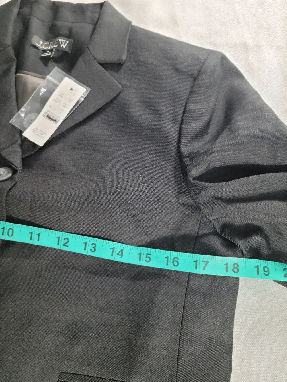 J Crew Lenore lady blazer in Gramercy linen blend NZ459 Size 4 NEW Black